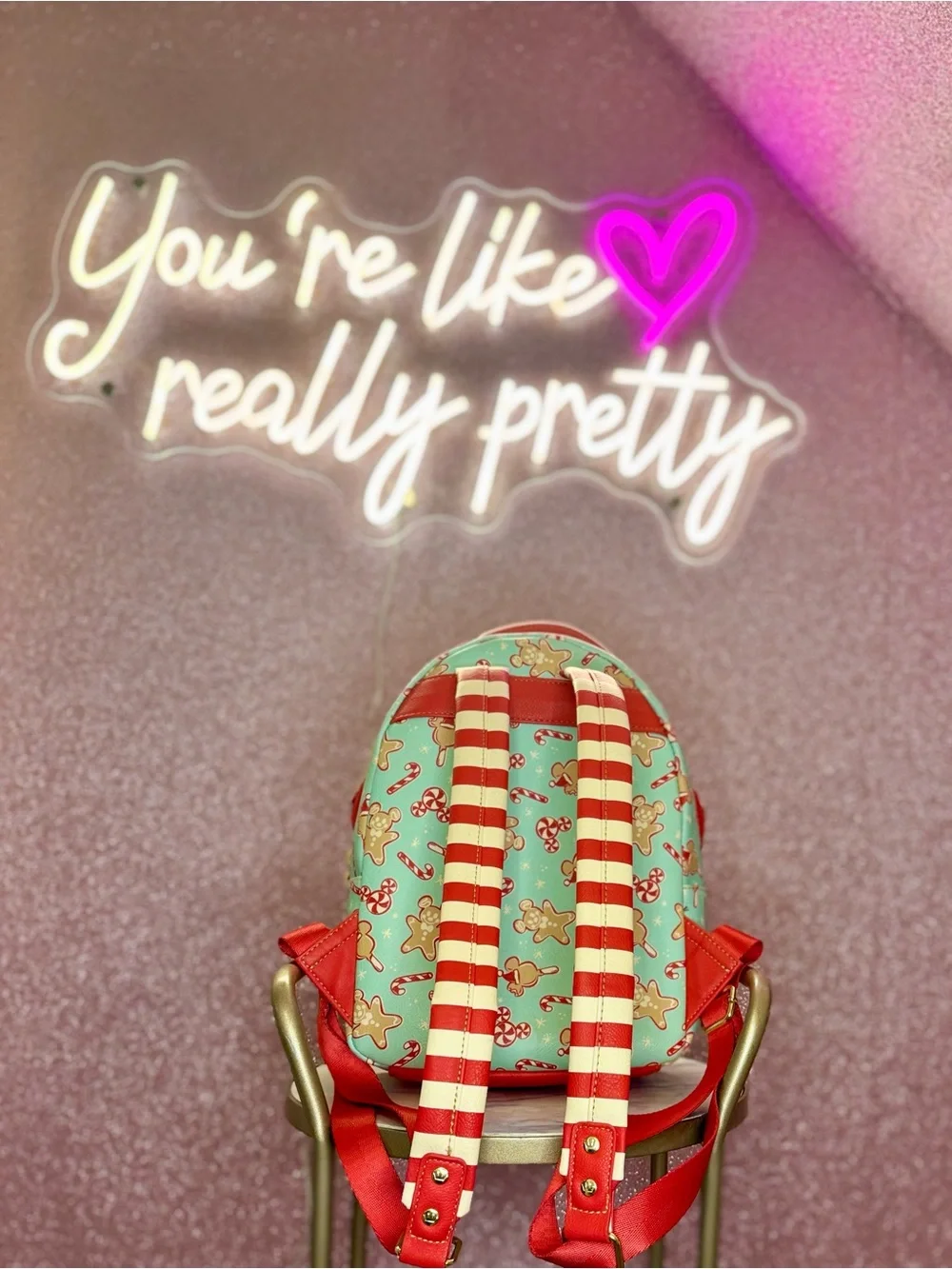 Loungefly Disney Mint Red Candy Peppermint Mini Backpack